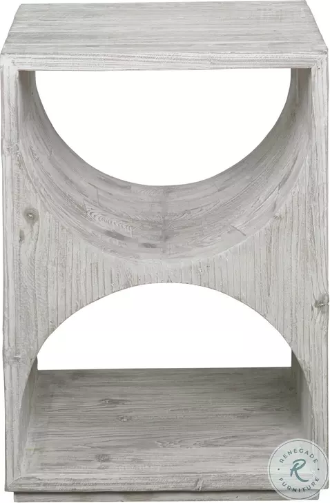 Hans Distressed Ivory Side Table