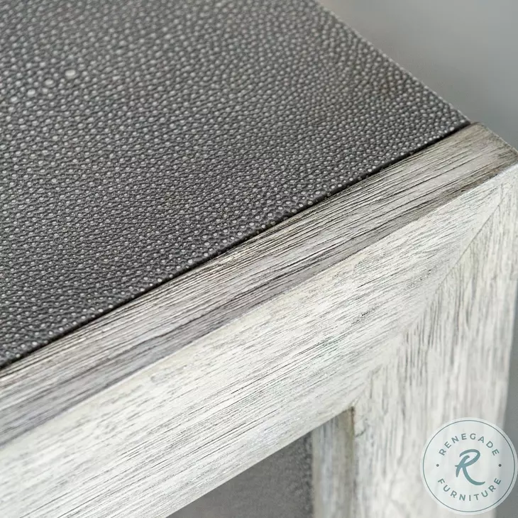 Verona Light Gray and Aged White Console Table