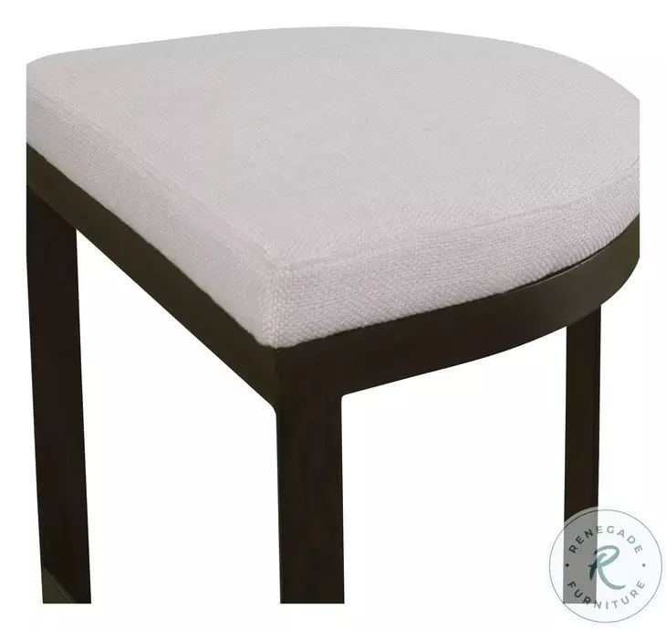 Ossana Off White Counter Height Stool with Black Frame