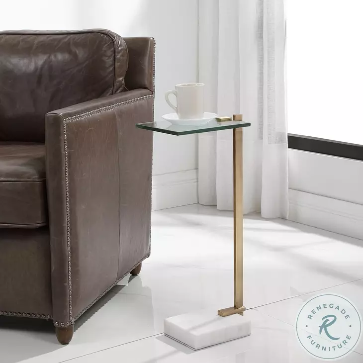 Dalemar Brushed Brass Accent Table