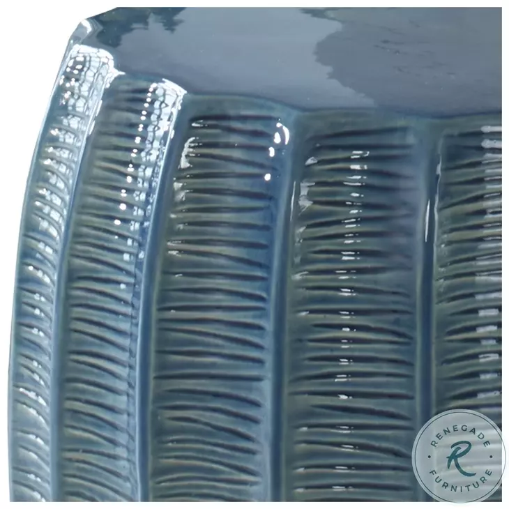 Orlandis Aqua Blue Glaze Outdoor Garden Stool