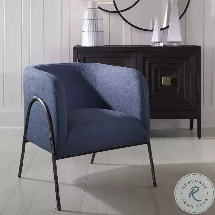 Newhaven Blue Denim Accent Chair