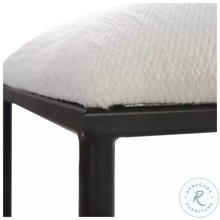 Summerton Crisp White Small Bench with Black Frame