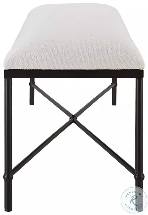 Summerton Crisp White Large Bench with Black Frame