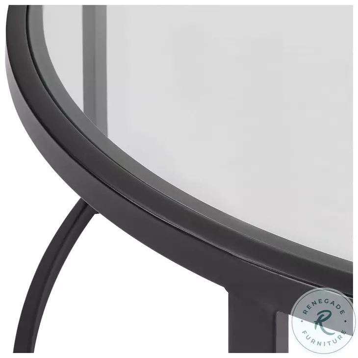 Amara Satin Black Cocktail Table Set of 2