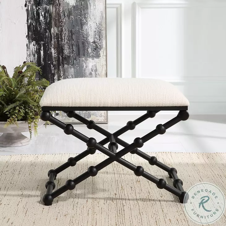 Steele Crisp White Small Bench