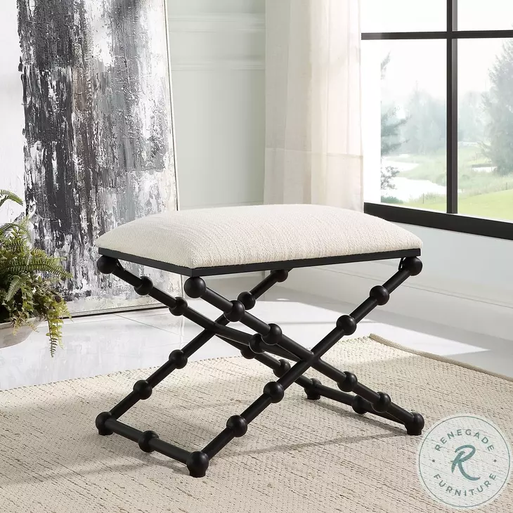 Steele Crisp White Small Bench
