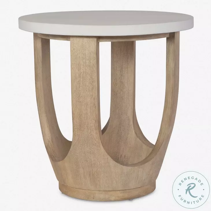 Tatli Light Oatmeal And Natural Ivory Side Table