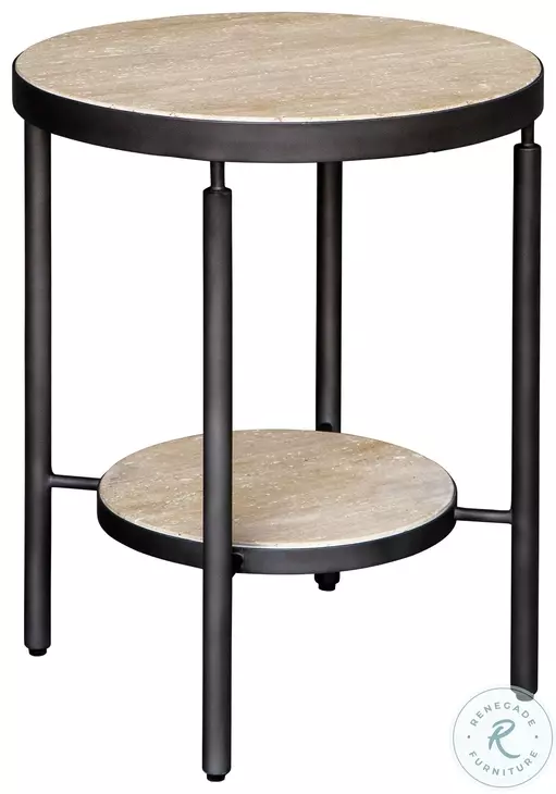 Savery Matte Black And Natural Side Table