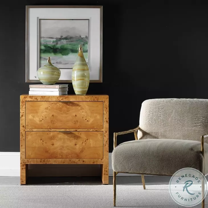 Indus Natural Poplar Burl 2 Drawer Chest