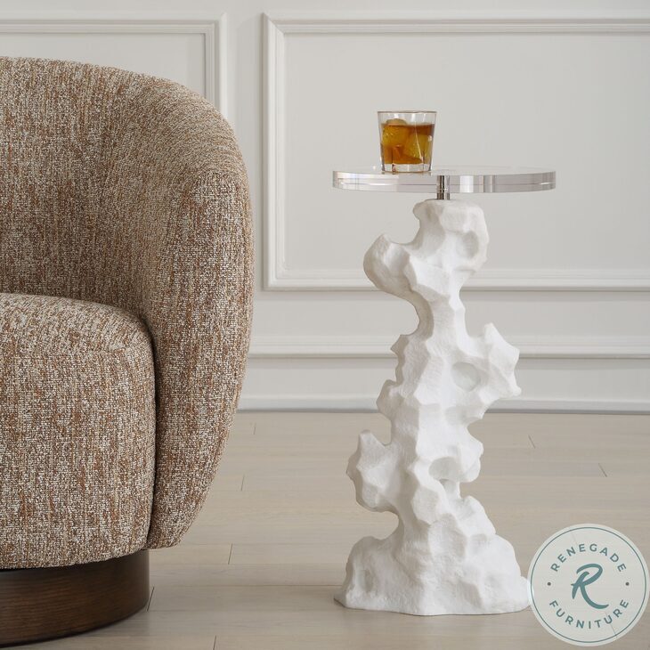 Remnant White Stone Drink Table From Uttermost | Coleman Furniture