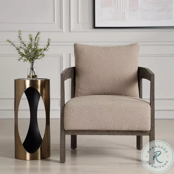 Lizae Dark Sand Tone Accent Chair