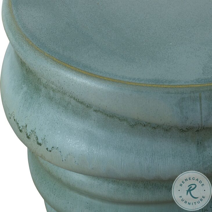 Skye Light Aqua Glaze Garden Stool From Uttermost | Coleman Furniture