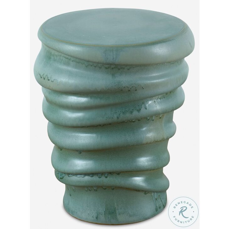 Skye Light Aqua Glaze Garden Stool From Uttermost | Coleman Furniture