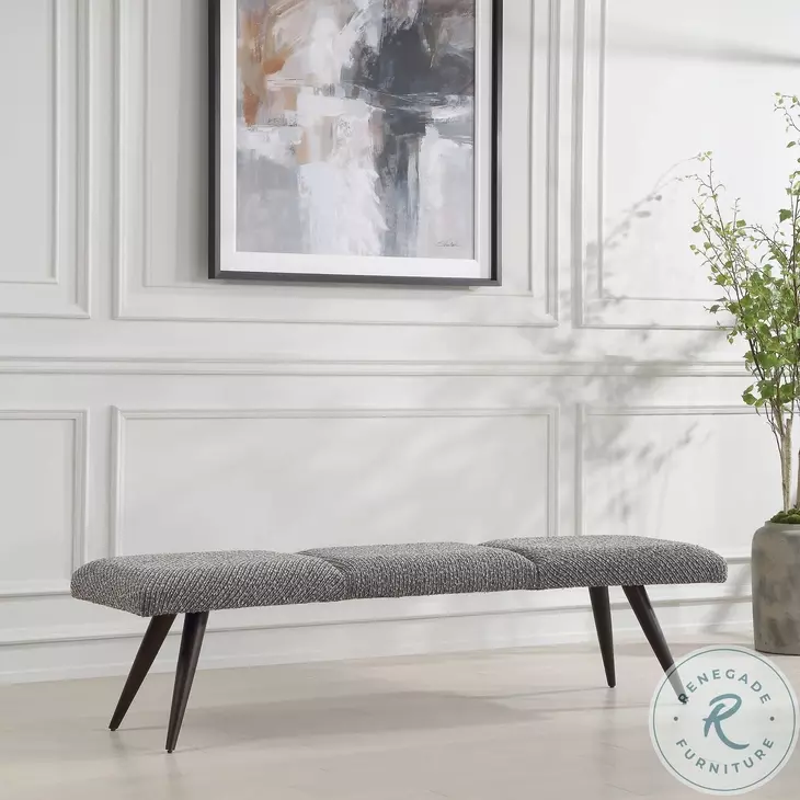 Tiegan Charcoal And Slate Gray Bench