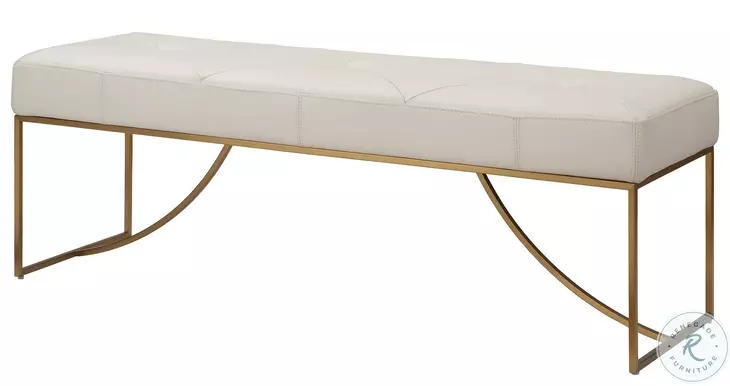 Langston Ivory Leather Bench