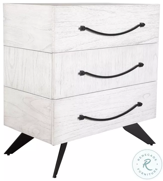 Sufi White And Black 3 Drawer Chest