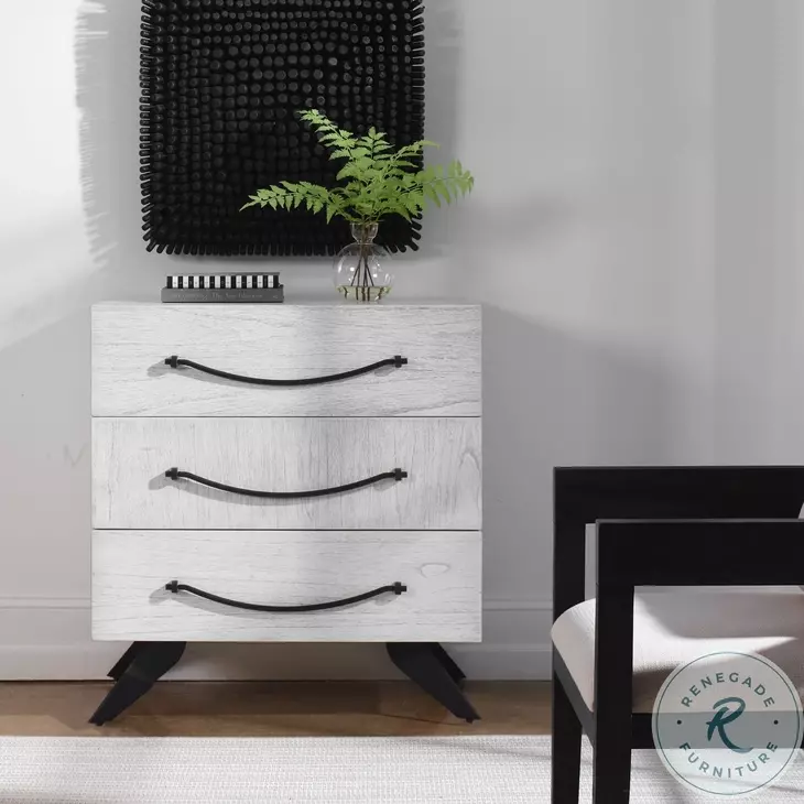 Sufi White And Black 3 Drawer Chest