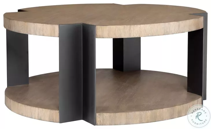 Loana Brown And Matte Black Industrial Coffee Table