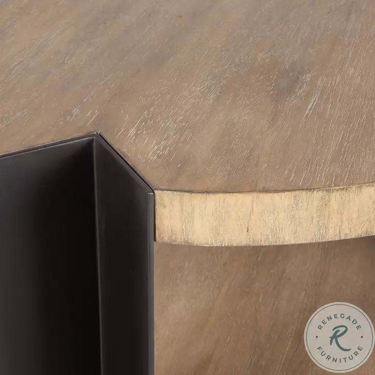 Loana Brown And Matte Black Industrial Coffee Table