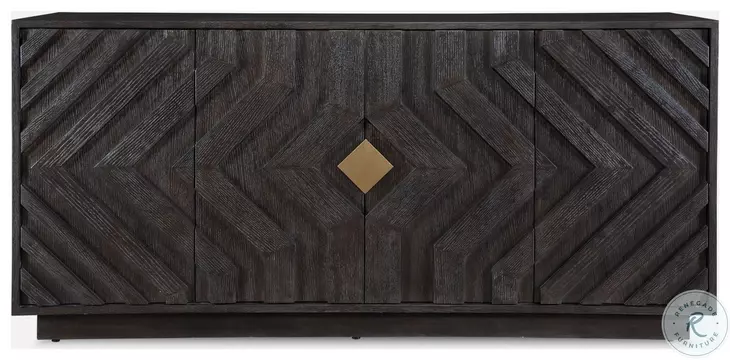 Faulkner Black 4 Door Accent Cabinet