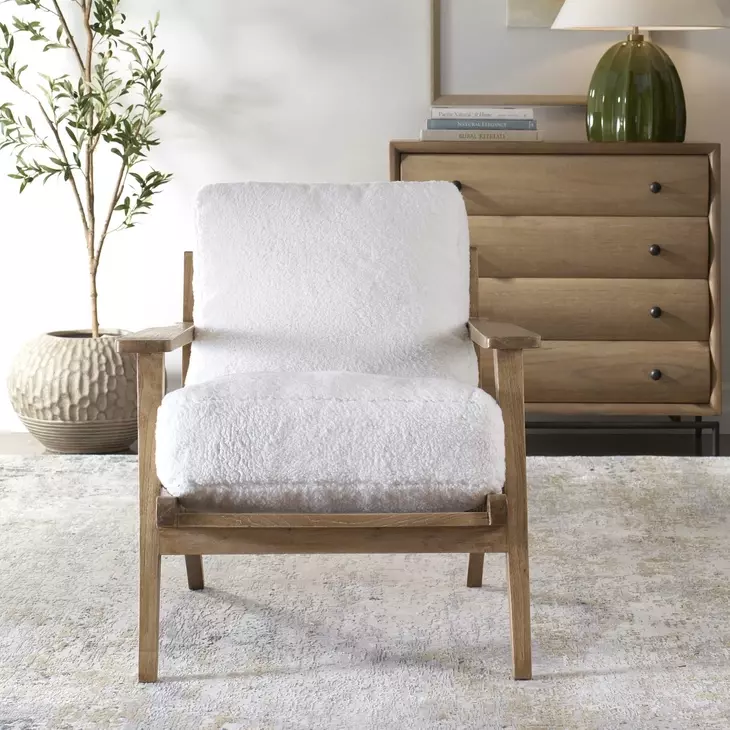 Somerset White Upholstered Accent Chair