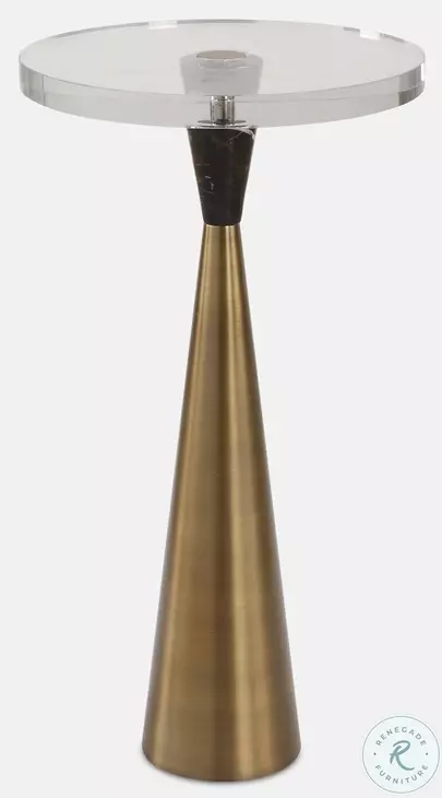 Holton Warm White And Brushed Brass Accent Table