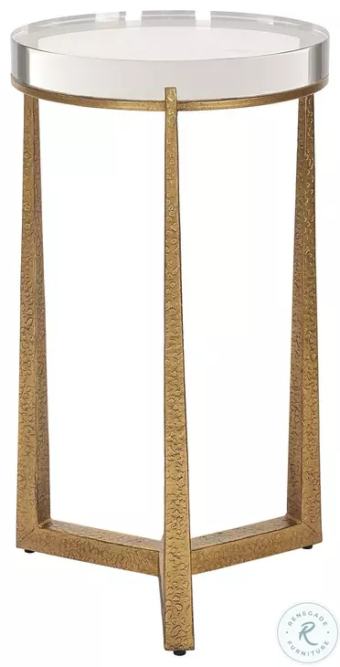 Roxas Antique Gold Round Accent Table