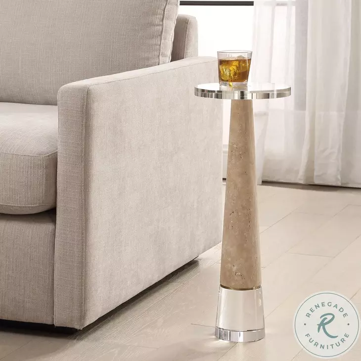 Niaris Brown Cyrstal Top Drink Table