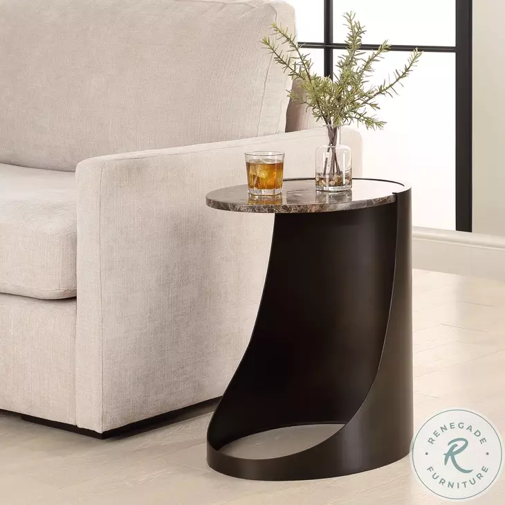 Wellora Chocolate Brown And Black Side Table