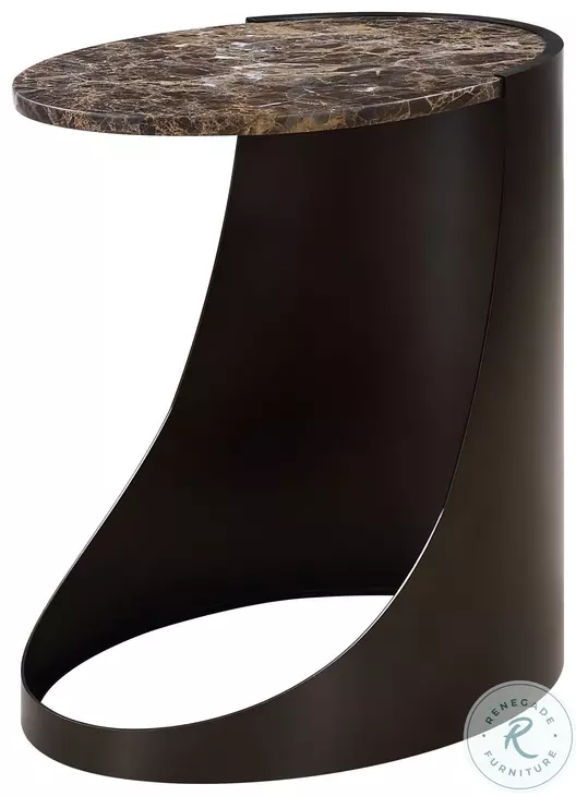 Wellora Chocolate Brown And Black Side Table