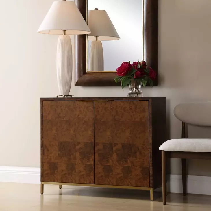 Fairmont Brown and Gold 2 Door Accent Cabinet