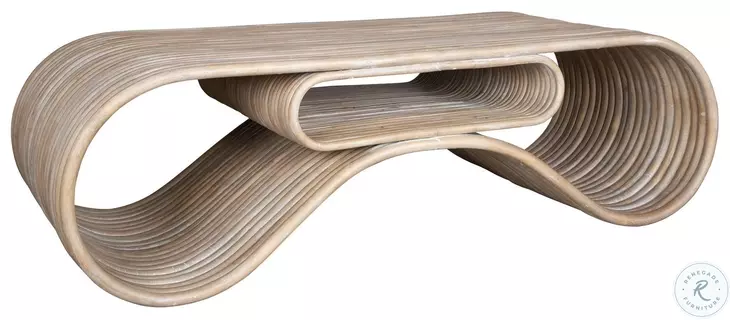 Montierra White Washed Rattan Coffee Table