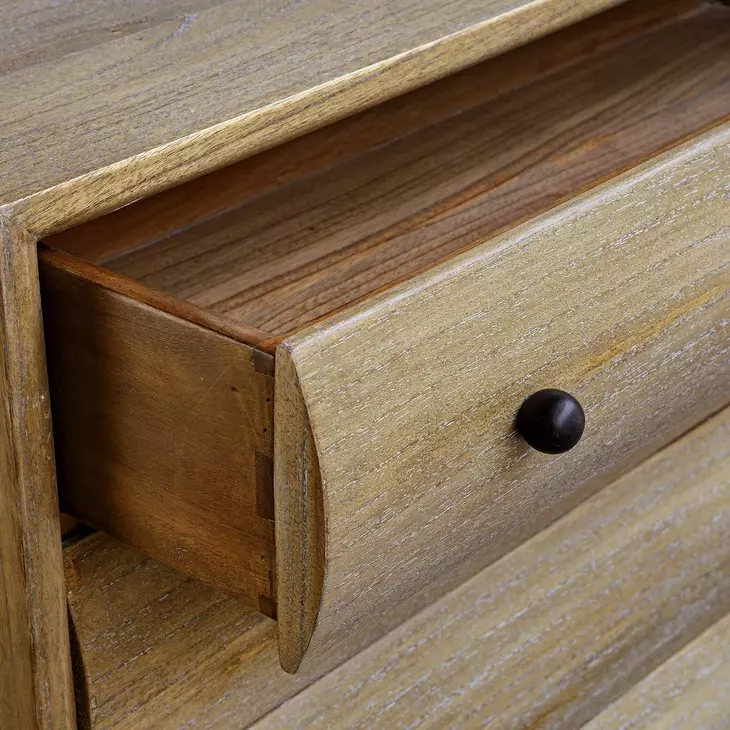 Prescott Warm Natural and Bronze 4 Drawer Accent Chest
