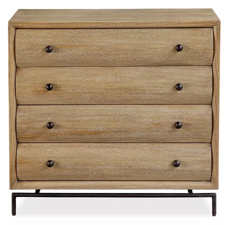 Prescott Warm Natural and Bronze 4 Drawer Accent Chest