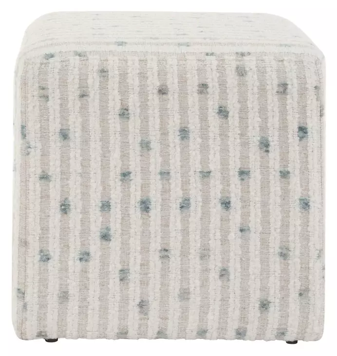 Fairmont White Upholstered Square Ottoman