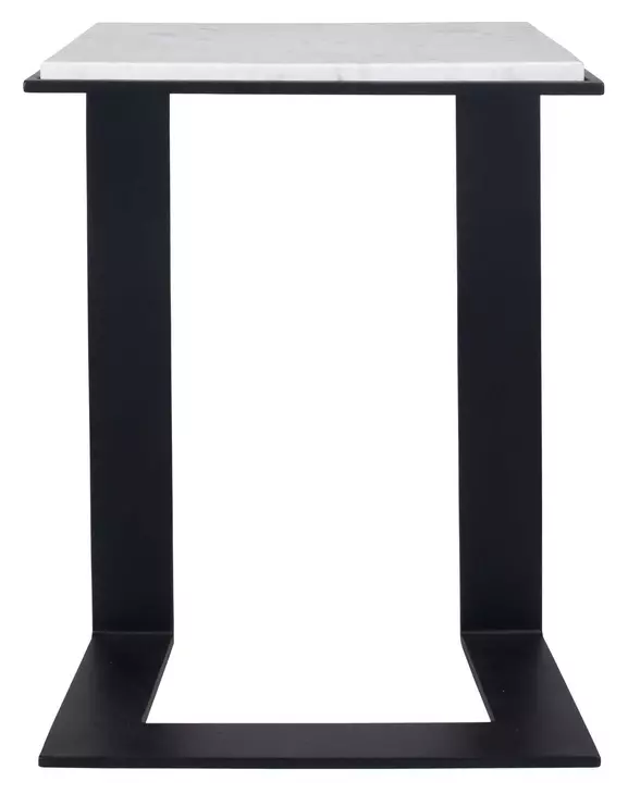 Belmont Black and White Rectangular Marble Top Accent Table