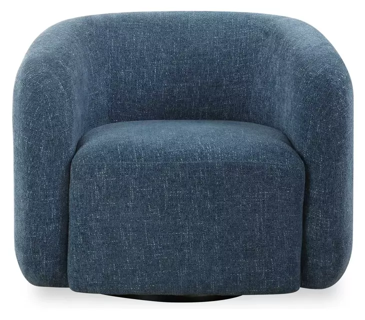 Kingsley Blueberry Upholstered Swivel Barrel Chair