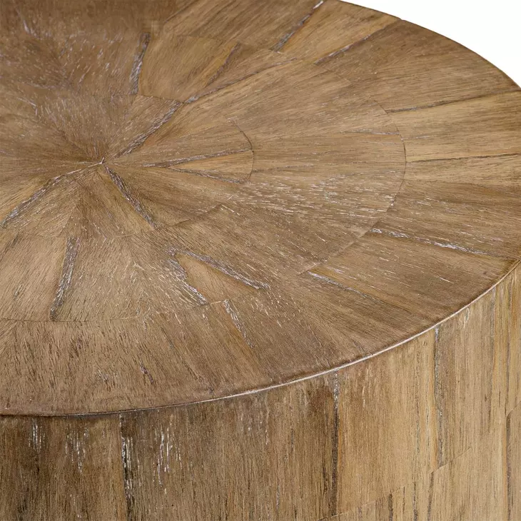 Langston Natural Oatmeal Round Side Table