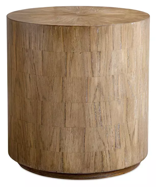 Langston Natural Oatmeal Round Side Table