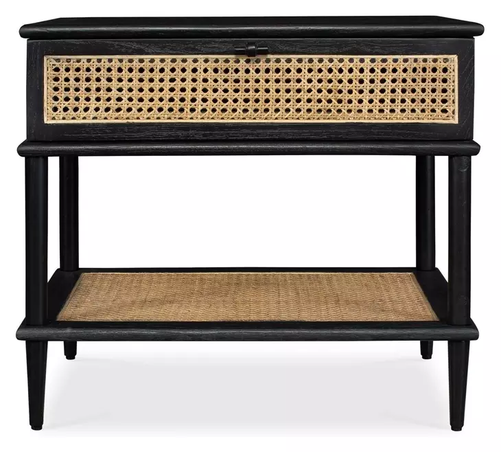 Oakley Matte Black and Brown Rectangular Side Table