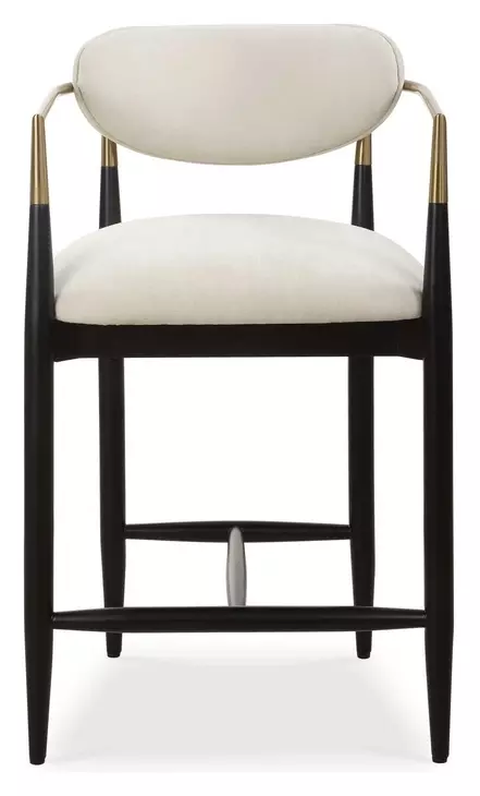 Alden Off White and Black Upholstered Counter Height Stool