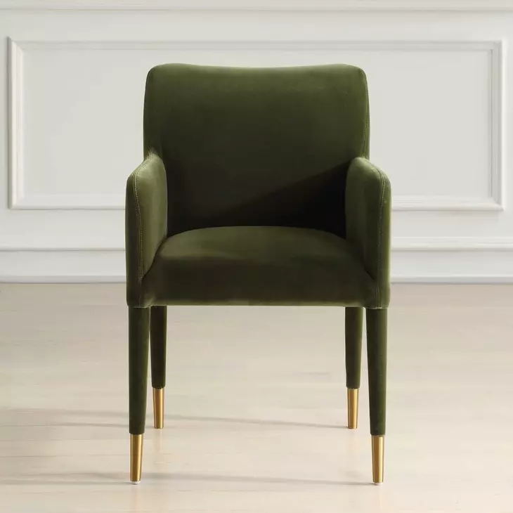 Oakley Moss Upholstered Dining Arm Chair