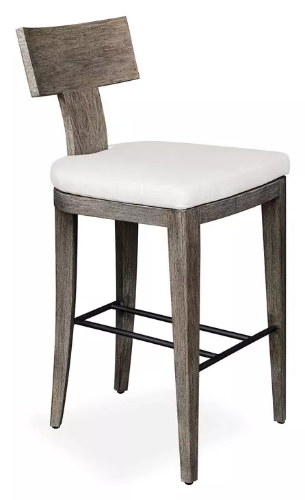 Fairmont Oyster White Upholstered Outdoor Bar Stool