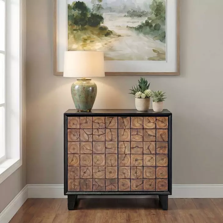 Somerset Brown and Black 2 Door Accent Cabinet