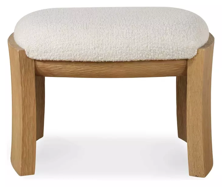 Port Texture White Upholstered Small Accent Bench