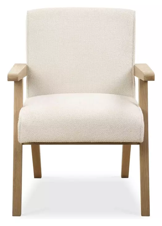 Hamilton White Upholstered Dining Arm Chair