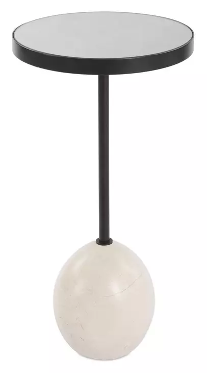 Fairmont Bronze and Latte Round Glass Top Accent Table