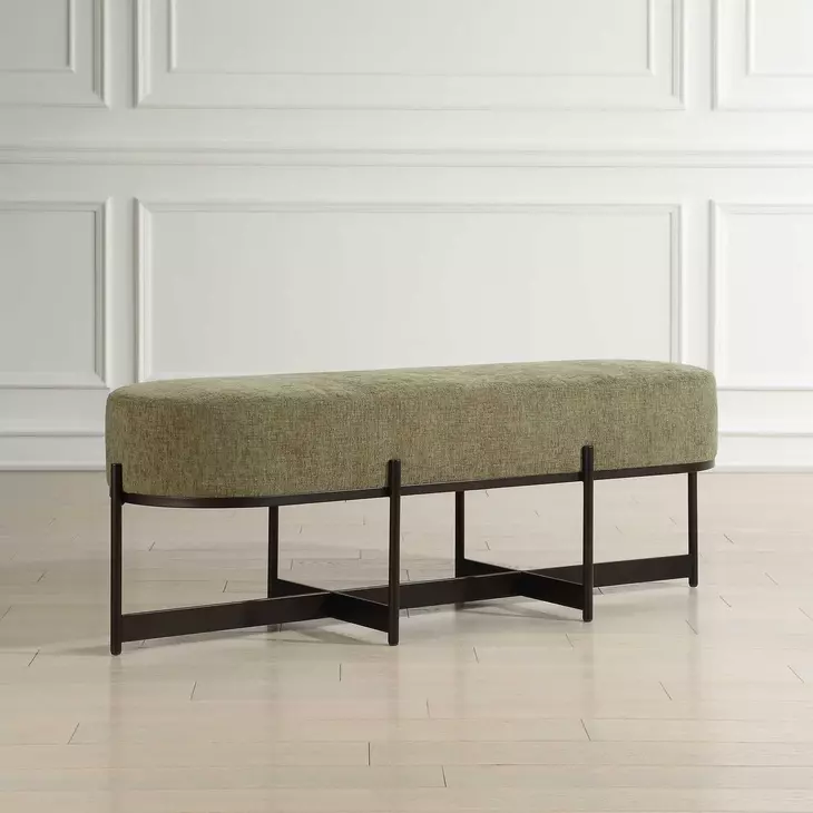 Prescott Moss Upholstered Accent Bench