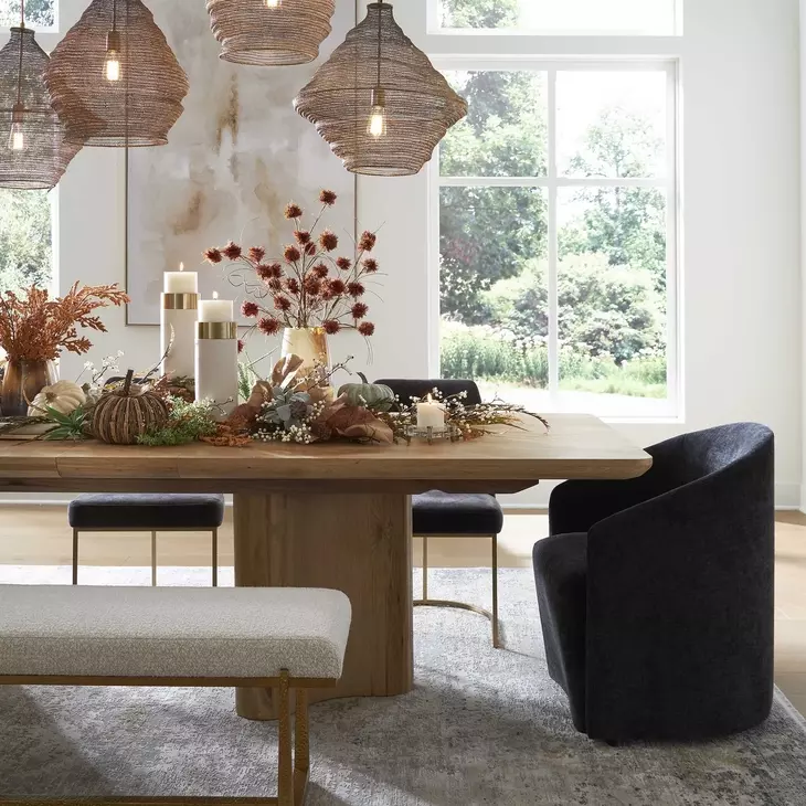 Hamilton Brown 120" Extendable Rectangular Dining Table